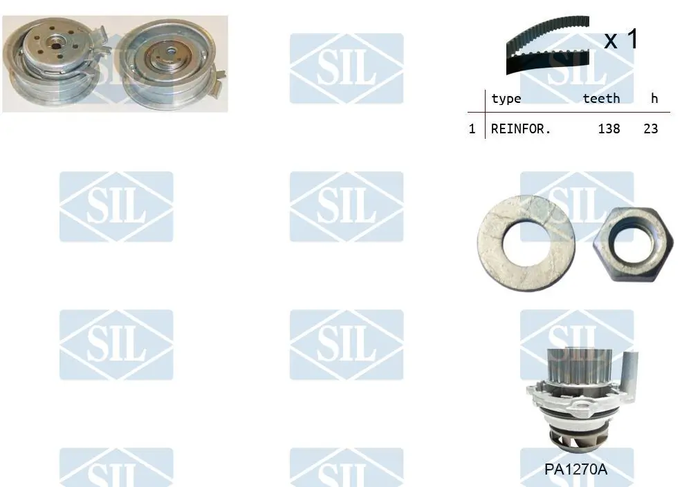 Saleri SIL Vízpumpa + fogasszíj készlet - K1PA1270A - TothCarparts