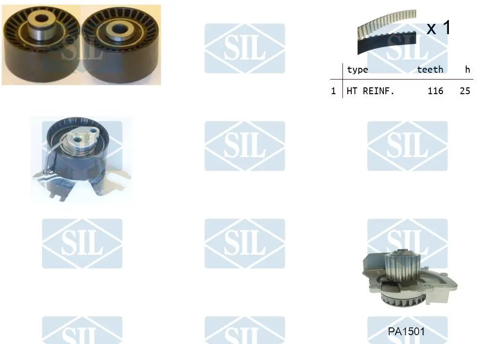 Saleri SIL Vízpumpa + fogasszíj készlet - K1PA1501 - TothCarparts