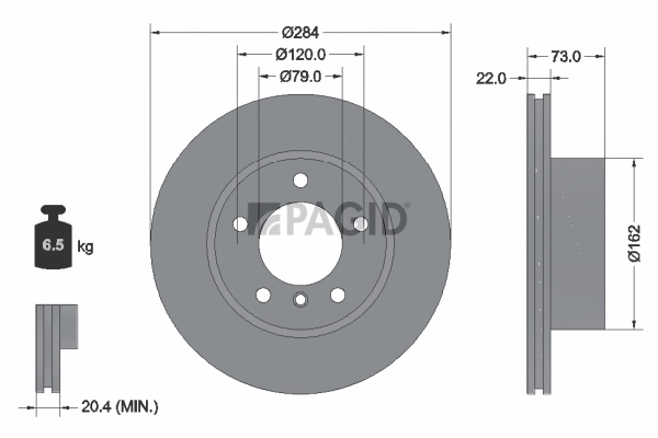 PAGID féktárcsa - 55384NC - TothCarparts