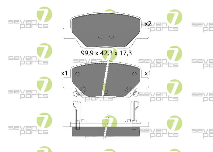 7 SEVEN PARTS fékbetétkészlet, tárcsafék - SVP29140 - TothCarparts