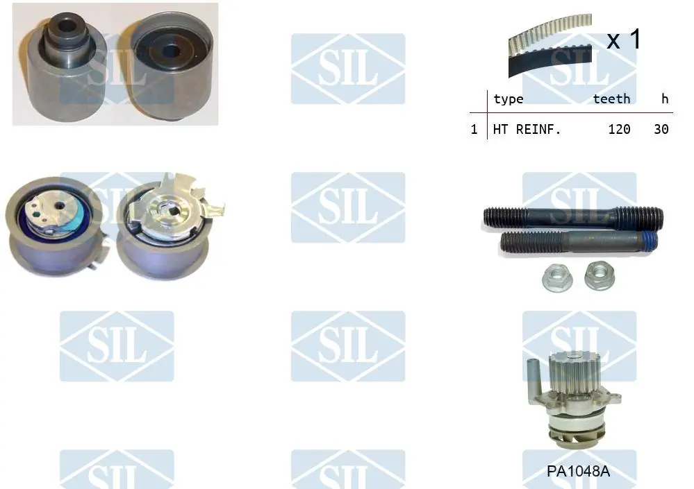 Saleri SIL Vízpumpa + fogasszíj készlet - K2PA1048A - TothCarparts