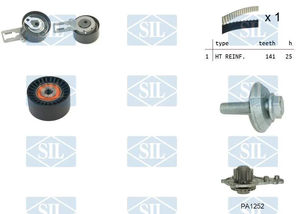 Saleri SIL Vízpumpa + fogasszíj készlet - K2PA1252 - TothCarparts
