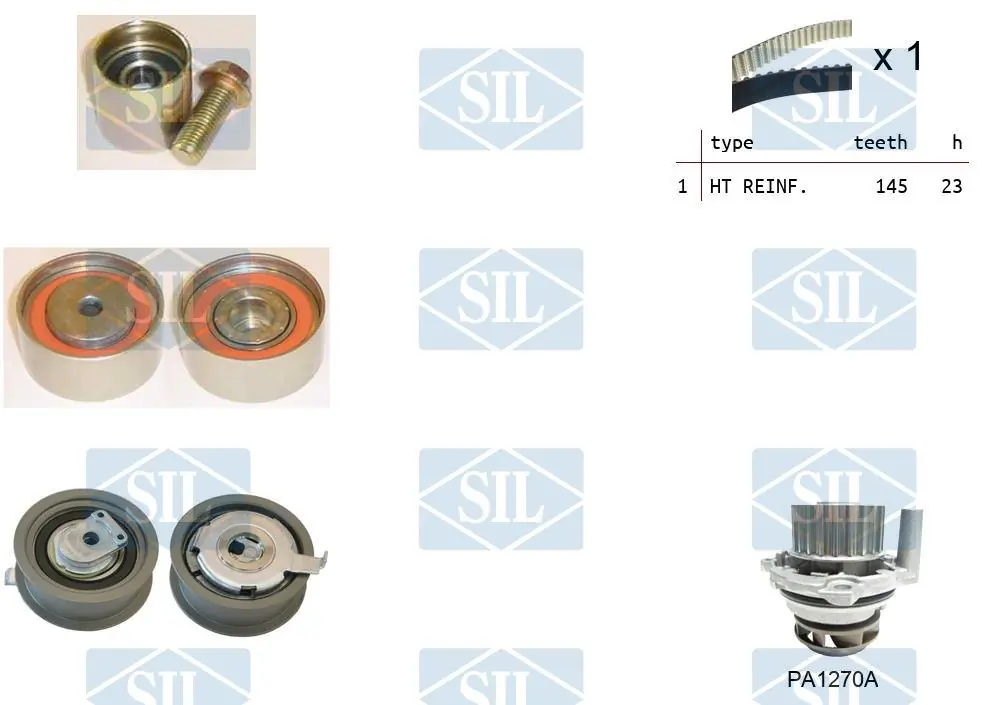 Saleri SIL Vízpumpa + fogasszíj készlet - K2PA1270A - TothCarparts