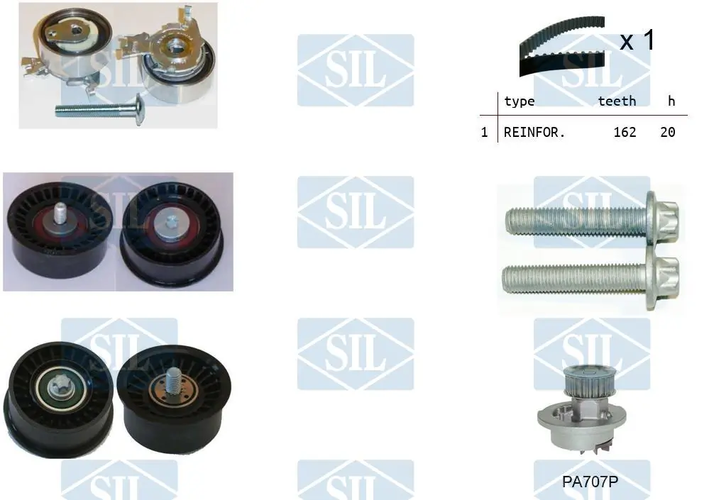 Saleri SIL Vízpumpa + fogasszíj készlet - K2PA707P - TothCarparts