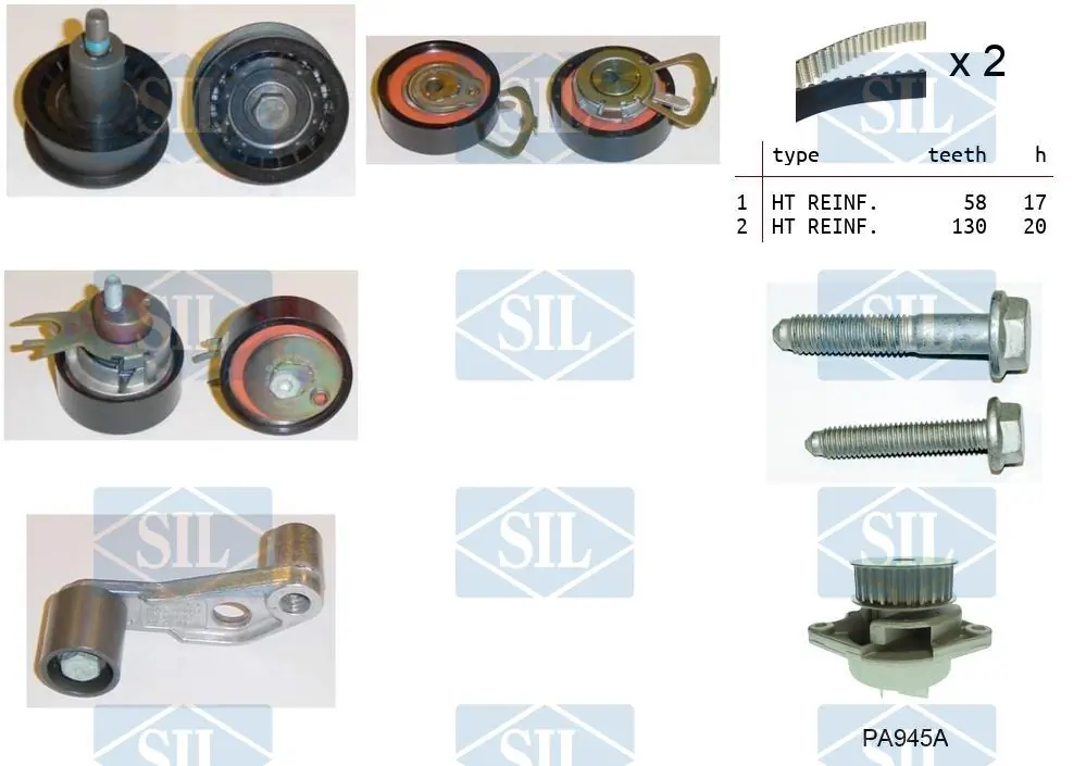 Saleri SIL Vízpumpa + fogasszíj készlet - K2PA945A - TothCarparts