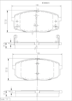 NPS fékbetétkészlet, tárcsafék - K360A11 - TothCarparts