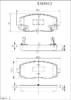NPS fékbetétkészlet, tárcsafék - K360A13 - TothCarparts
