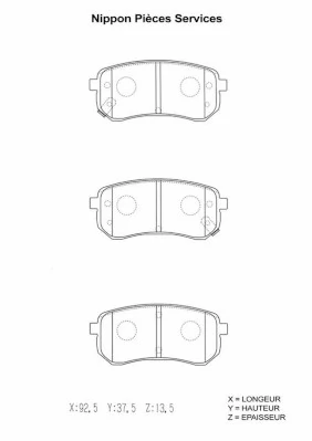 NPS fékbetétkészlet, tárcsafék - K361A05 - TothCarparts