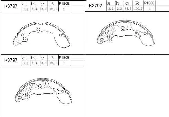 ASIMCO fékpofakészlet - K3797 - TothCarparts