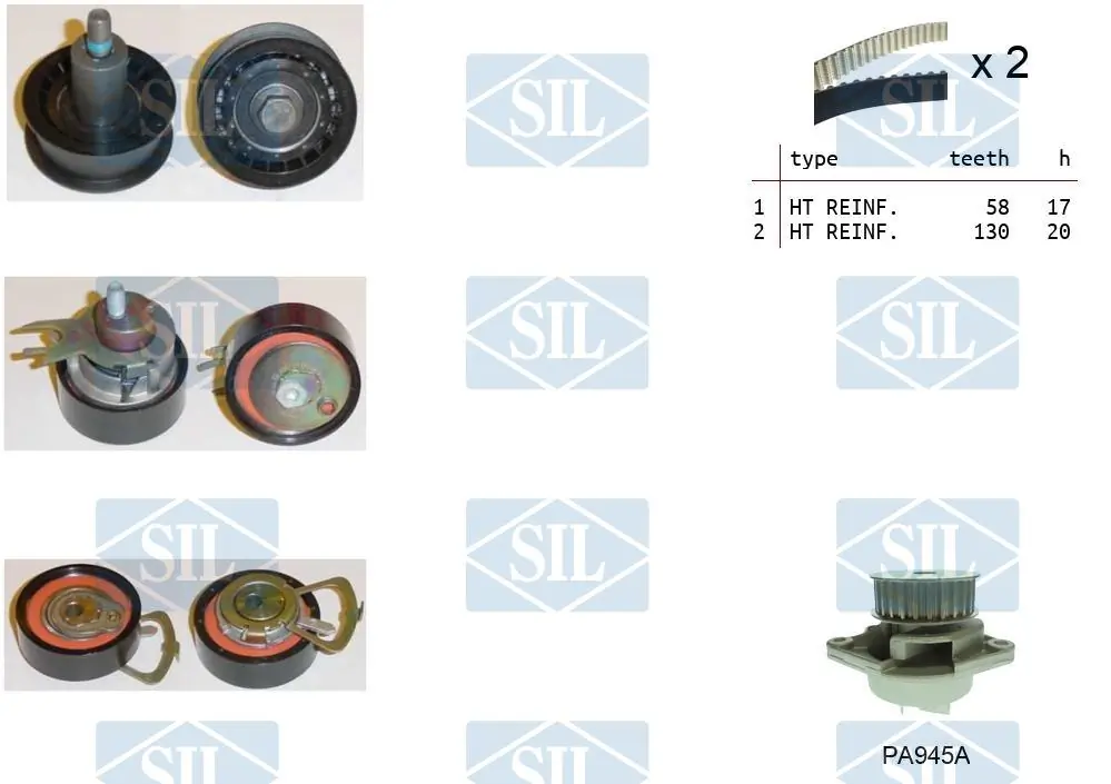 Saleri SIL Vízpumpa + fogasszíj készlet - K3PA945A - TothCarparts