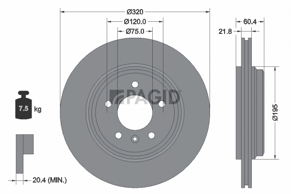 PAGID féktárcsa - 50319NC - TothCarparts