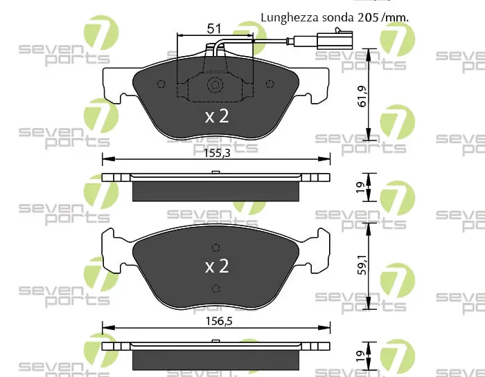 7 SEVEN PARTS fékbetétkészlet, tárcsafék - SVP17542 - TothCarparts