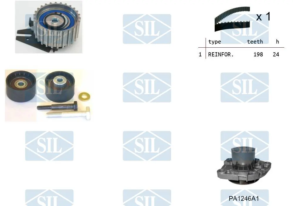Saleri SIL Vízpumpa + fogasszíj készlet - K4PA1246A1 - TothCarparts