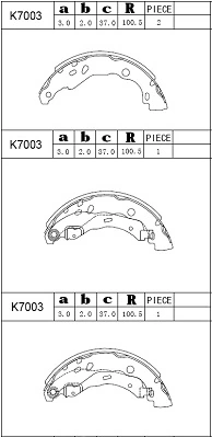 ASIMCO fékpofakészlet - K7003 - TothCarparts