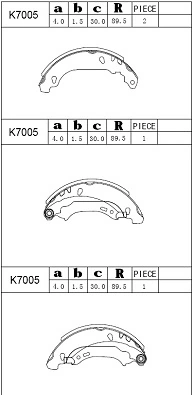 ASIMCO fékpofakészlet - K7005 - TothCarparts