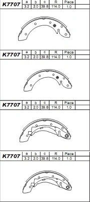 ASIMCO fékpofakészlet - K7707 - TothCarparts