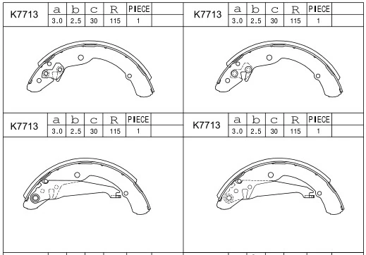 ASIMCO fékpofakészlet - K7713 - TothCarparts