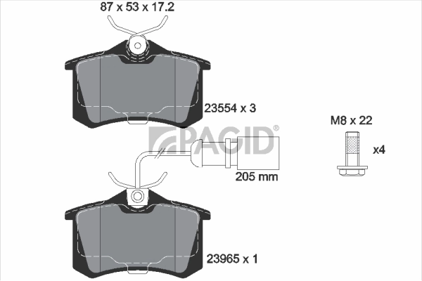 PAGID fékbetétkészlet, tárcsafék - T5138N - TothCarparts