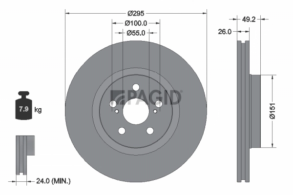 PAGID féktárcsa - 54356NC - TothCarparts