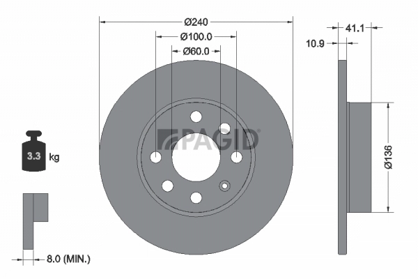 PAGID féktárcsa - 50362NC - TothCarparts