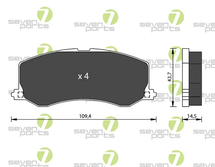 7 SEVEN PARTS fékbetétkészlet, tárcsafék - SVP17380 - TothCarparts