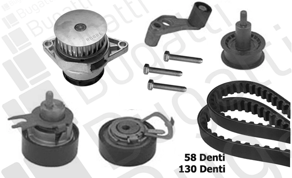 BUGATTI Vízpumpa + fogasszíj készlet - KBU10042A - TothCarparts