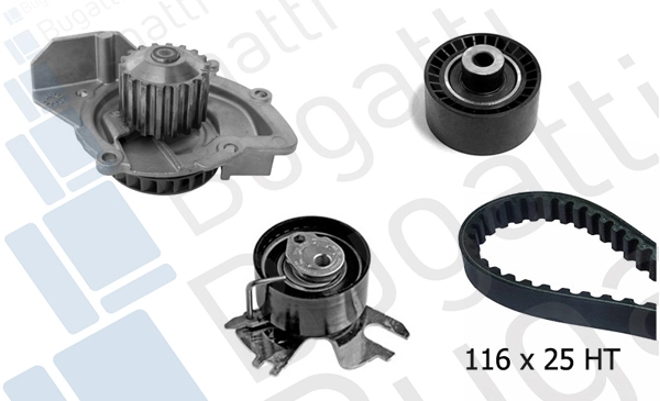 BUGATTI Vízpumpa + fogasszíj készlet - KBU10170A - TothCarparts