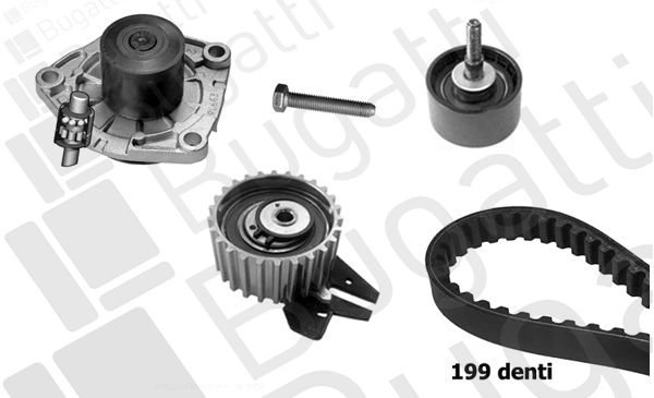 BUGATTI Vízpumpa + fogasszíj készlet - KBU10184A - TothCarparts