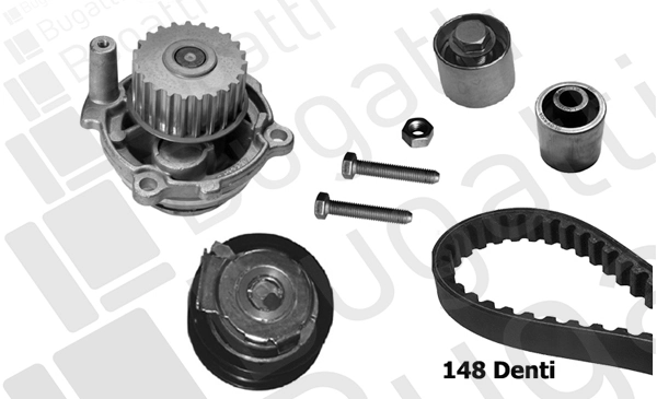 BUGATTI Vízpumpa + fogasszíj készlet - KBU5112A - TothCarparts