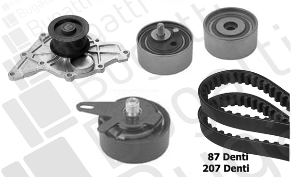 BUGATTI Vízpumpa + fogasszíj készlet - KBU5115A - TothCarparts