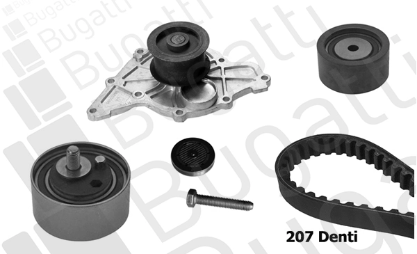 BUGATTI Vízpumpa + fogasszíj készlet - KBU5115C - TothCarparts