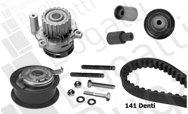 BUGATTI Vízpumpa + fogasszíj készlet - KBU5116B - TothCarparts