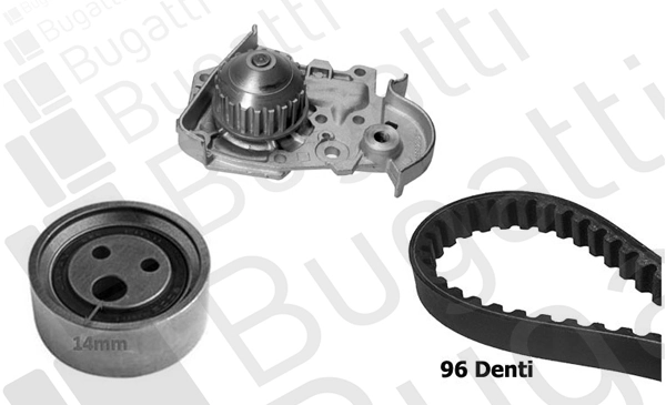 BUGATTI Vízpumpa + fogasszíj készlet - KBU7714B - TothCarparts