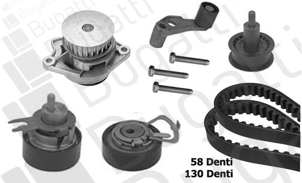 BUGATTI Vízpumpa + fogasszíj készlet - KBU8710B - TothCarparts