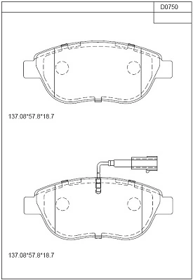 ASIMCO fékbetétkészlet, tárcsafék - KD0750 - TothCarparts