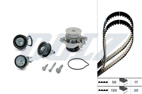 DOLZ Vízpumpa + fogasszíj készlet - KD080 - TothCarparts