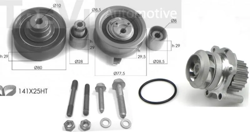 TREVI AUTOMOTIVE Vízpumpa + fogasszíj készlet - KD1002HP - TothCarparts