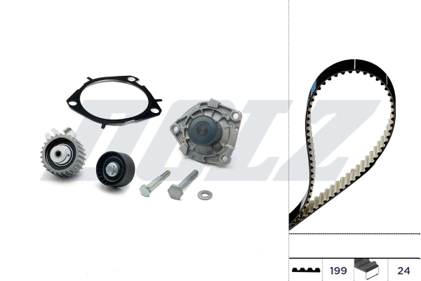 DOLZ Vízpumpa + fogasszíj készlet - KD102 - TothCarparts