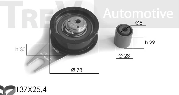TREVI AUTOMOTIVE Fogasszíjkészlet - KD1088 - TothCarparts