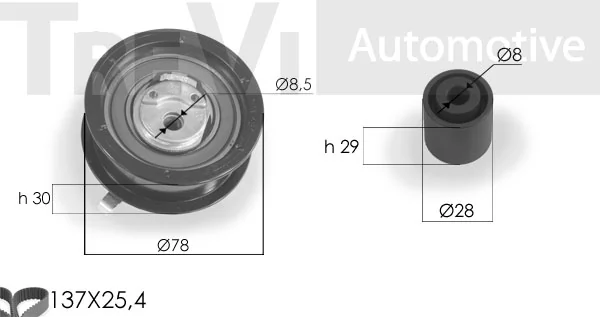 TREVI AUTOMOTIVE Fogasszíjkészlet - KD1097 - TothCarparts