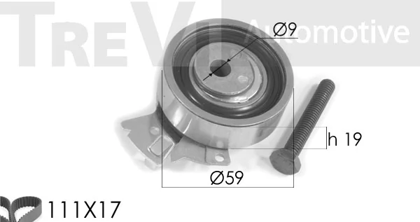 TREVI AUTOMOTIVE Vízpumpa + fogasszíj készlet - KD1130HP - TothCarparts