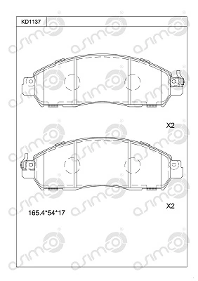 ASIMCO fékbetétkészlet, tárcsafék - KD1137 - TothCarparts