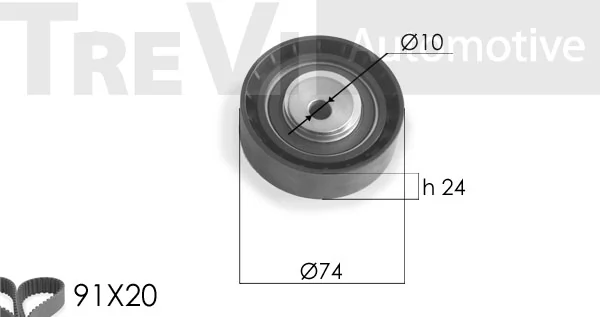 TREVI AUTOMOTIVE Fogasszíjkészlet - KD1163 - TothCarparts
