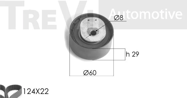 TREVI AUTOMOTIVE Fogasszíjkészlet - KD1208 - TothCarparts