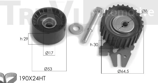 TREVI AUTOMOTIVE Fogasszíjkészlet - KD1231 - TothCarparts