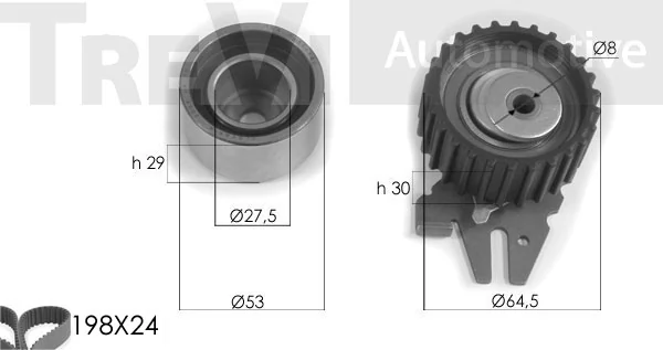 TREVI AUTOMOTIVE Fogasszíjkészlet - KD1251 - TothCarparts