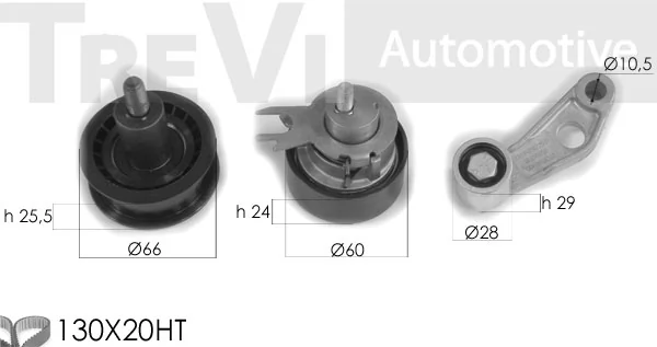 TREVI AUTOMOTIVE Fogasszíjkészlet - KD1256 - TothCarparts