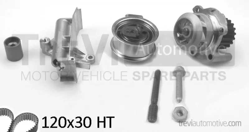 TREVI AUTOMOTIVE Vízpumpa + fogasszíj készlet - KD1267HP - TothCarparts