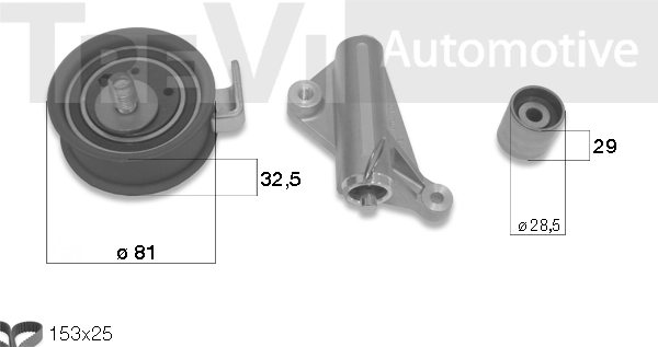 TREVI AUTOMOTIVE Fogasszíjkészlet - KD1276 - TothCarparts