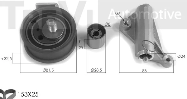 TREVI AUTOMOTIVE Fogasszíjkészlet - KD1277 - TothCarparts